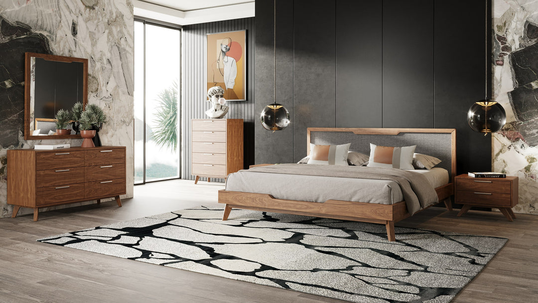 Soria Mid-Century Walnut Dresser