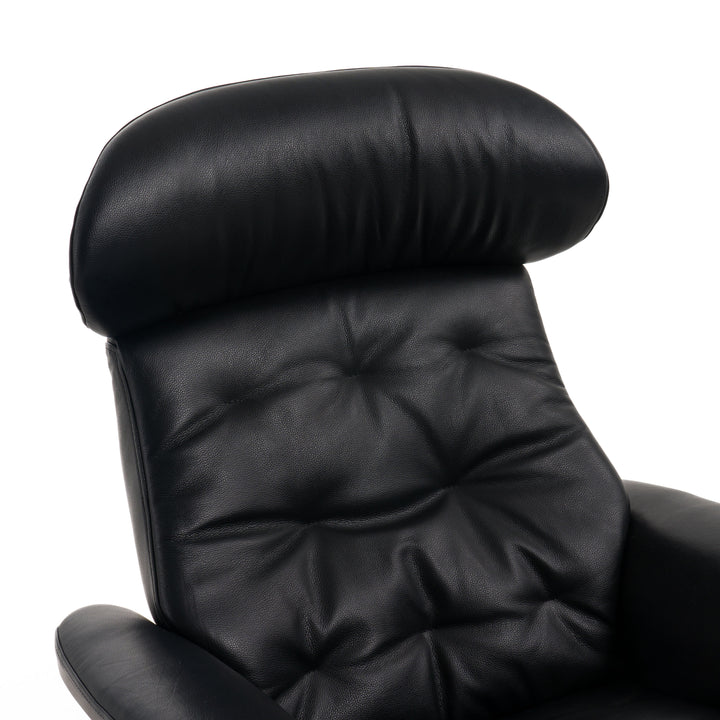 Nowak Modern Black Lounge Chair &amp; Ottoman Set