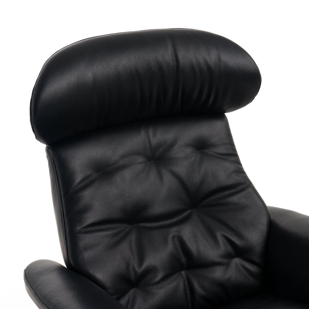 Nowak Modern Black Lounge Chair & Ottoman Set