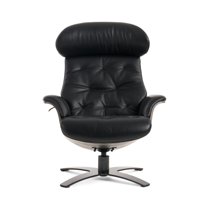 Nowak Modern Black Lounge Chair &amp; Ottoman Set