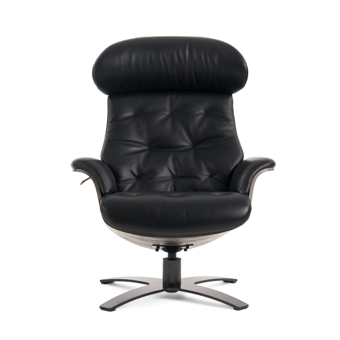 Nowak Modern Black Lounge Chair & Ottoman Set