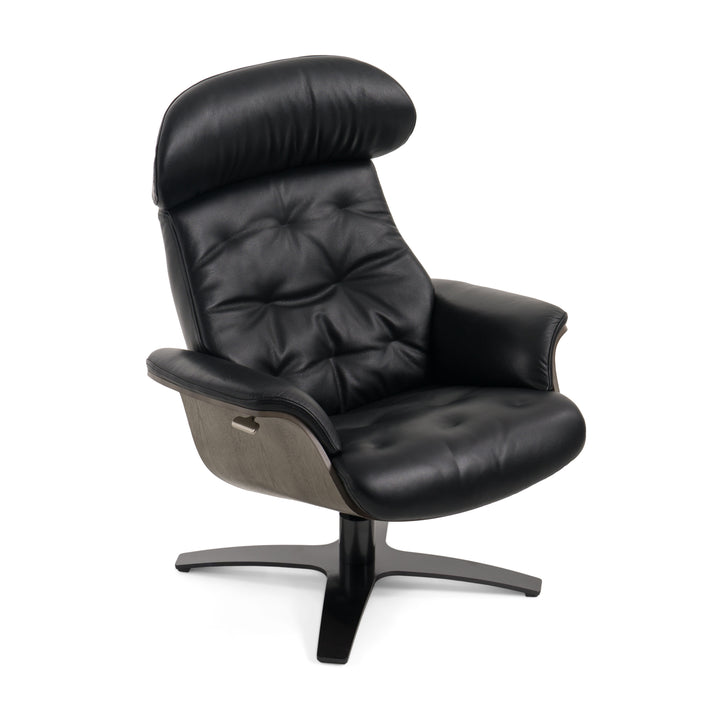Nowak Modern Black Lounge Chair &amp; Ottoman Set