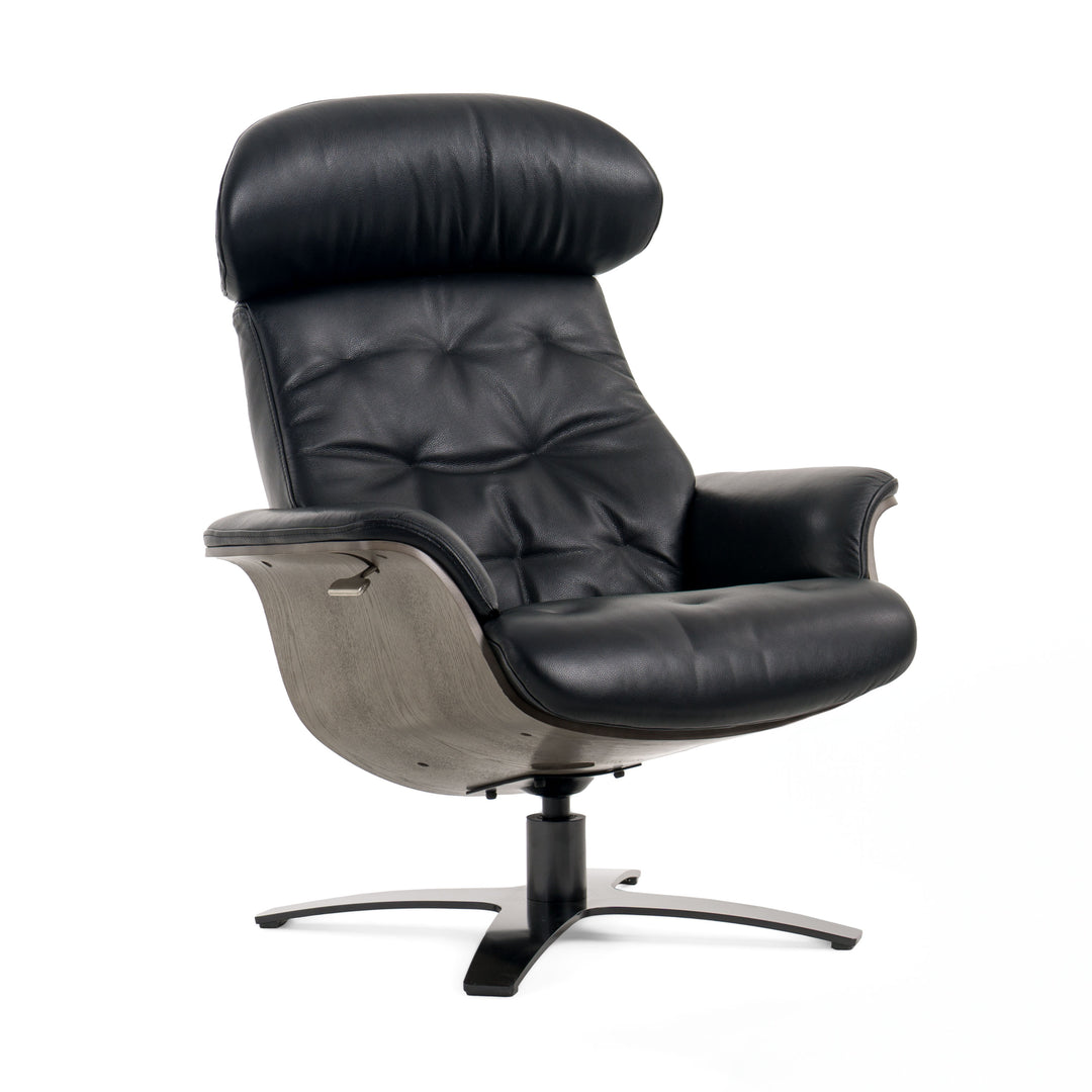 Nowak Modern Black Lounge Chair & Ottoman Set