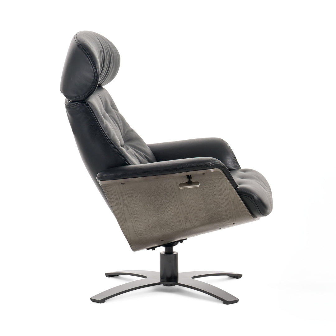 Nowak Modern Black Lounge Chair & Ottoman Set