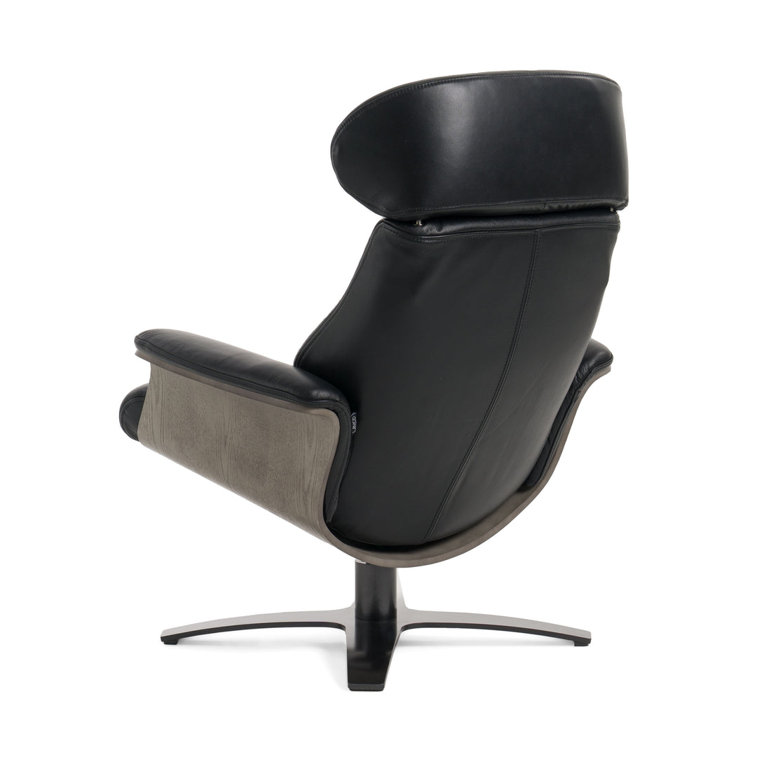 Nowak Modern Black Lounge Chair & Ottoman Set