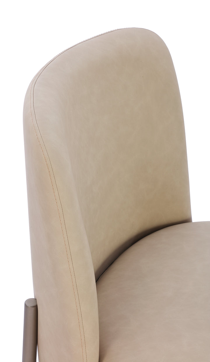 Modus Furniture Pwtb63Jpg Dion Upholstered Dining Chair In Camel Synthetic Leather And Brushed Nickel Metal