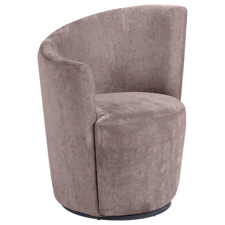 Nueva - Upholstered Swivel Chair Curved Backrest - Blush Swivel Chair modern furniture Contempo Furniture