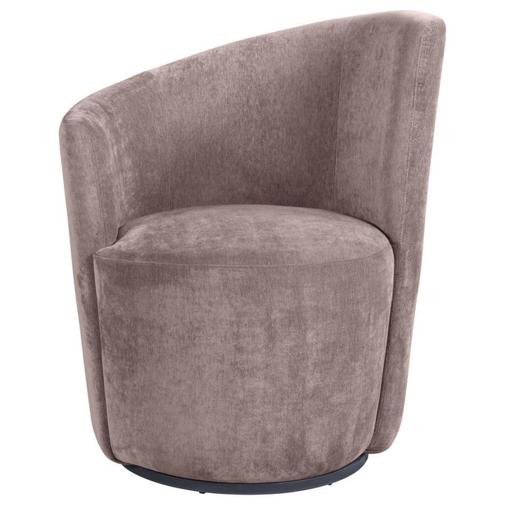 Nueva - Upholstered Swivel Chair Curved Backrest - Blush Swivel Chair modern furniture Contempo Furniture