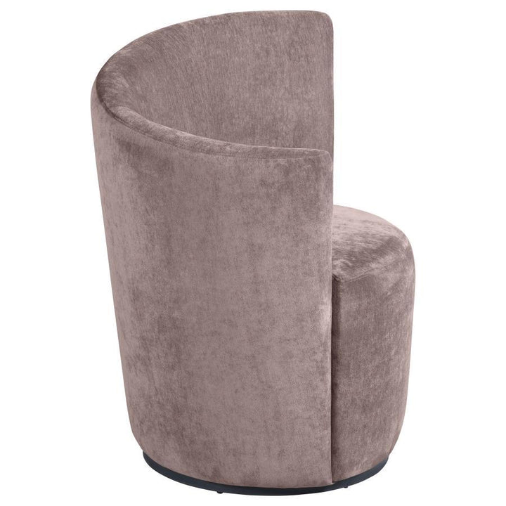 Nueva - Upholstered Swivel Chair Curved Backrest - Blush Swivel Chair modern furniture Contempo Furniture