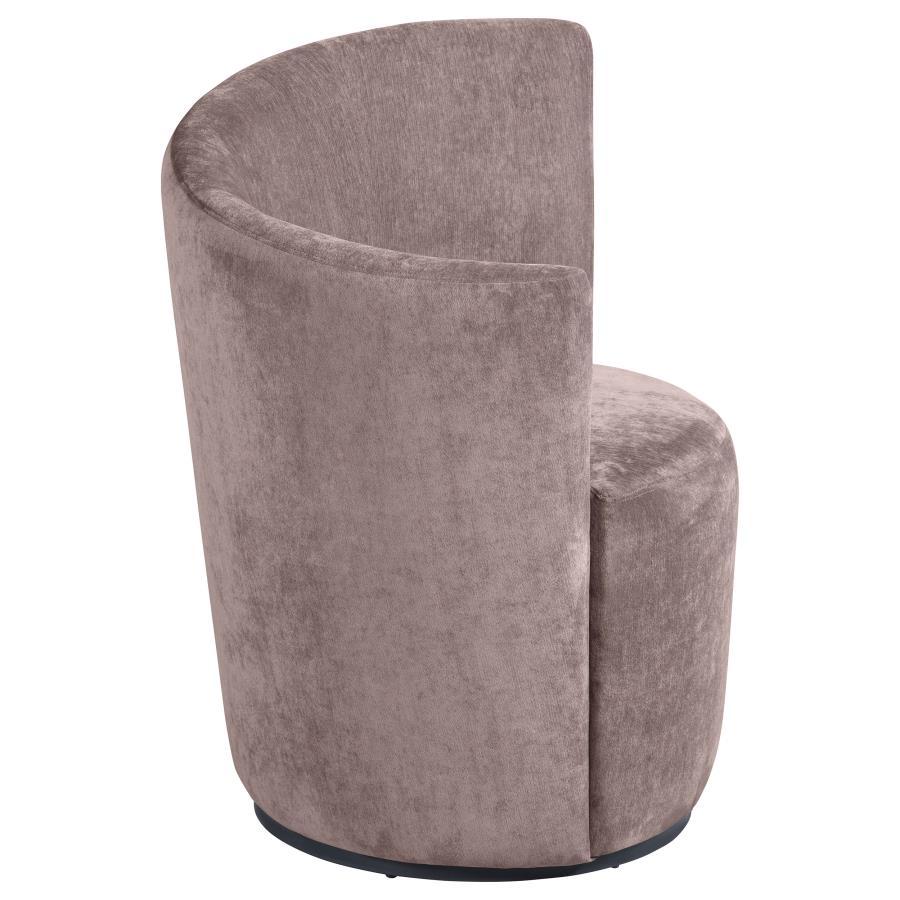 Nueva - Upholstered Swivel Chair Curved Backrest - Blush Swivel Chair modern furniture Contempo Furniture