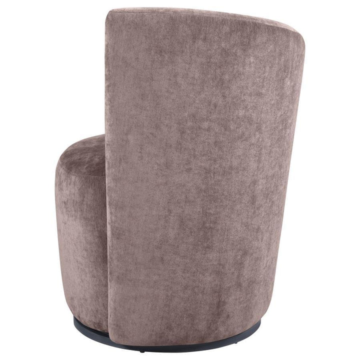 Nueva - Upholstered Swivel Chair Curved Backrest - Blush Swivel Chair modern furniture Contempo Furniture