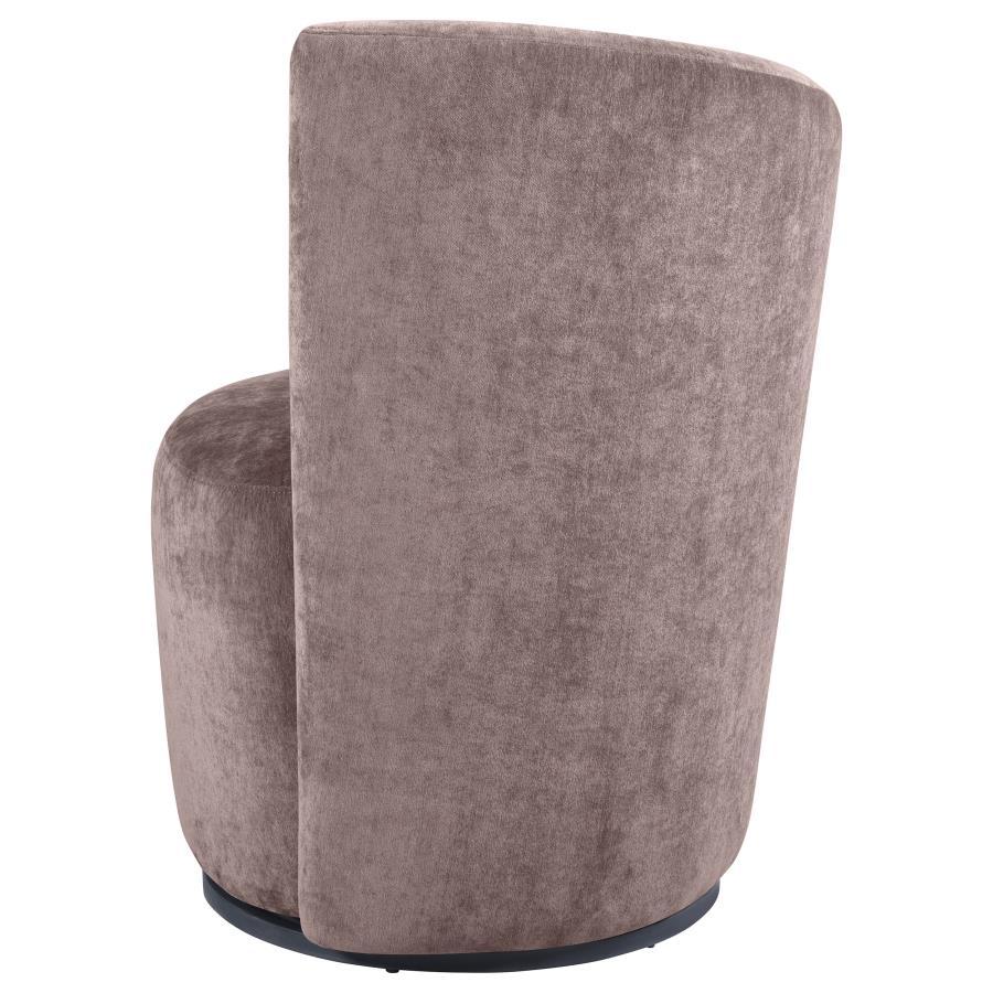 Nueva - Upholstered Swivel Chair Curved Backrest - Blush Swivel Chair modern furniture Contempo Furniture