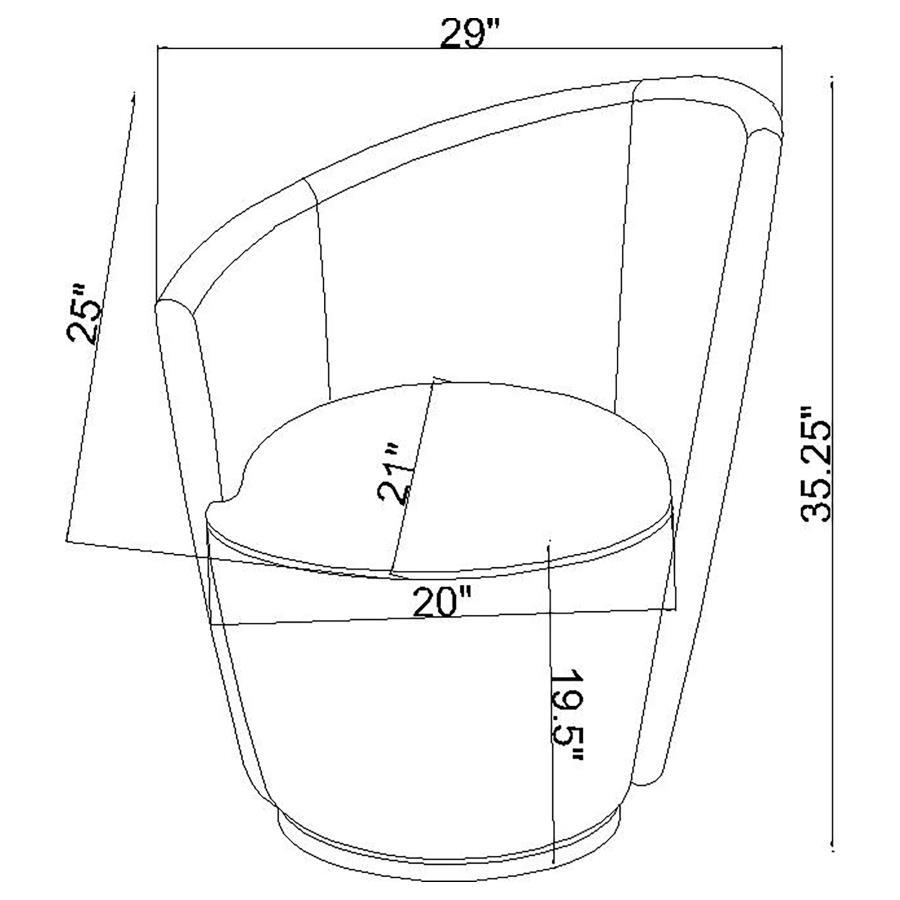 Nueva - Upholstered Swivel Chair Curved Backrest - Dove Gray Swivel Chair modern furniture Contempo Furniture