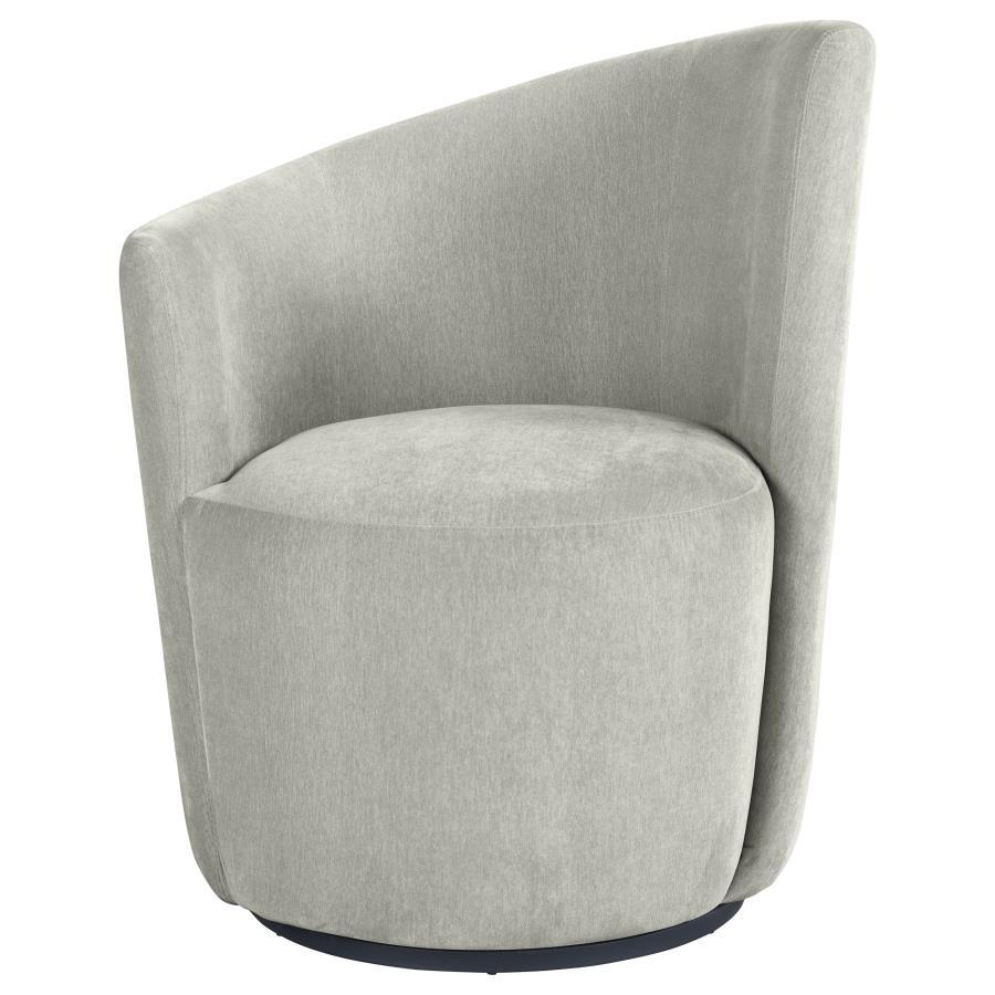 Nueva - Upholstered Swivel Chair Curved Backrest - Dove Gray Swivel Chair modern furniture Contempo Furniture