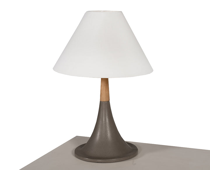 Nunez Modern Concrete &amp; Oak Table Lamp