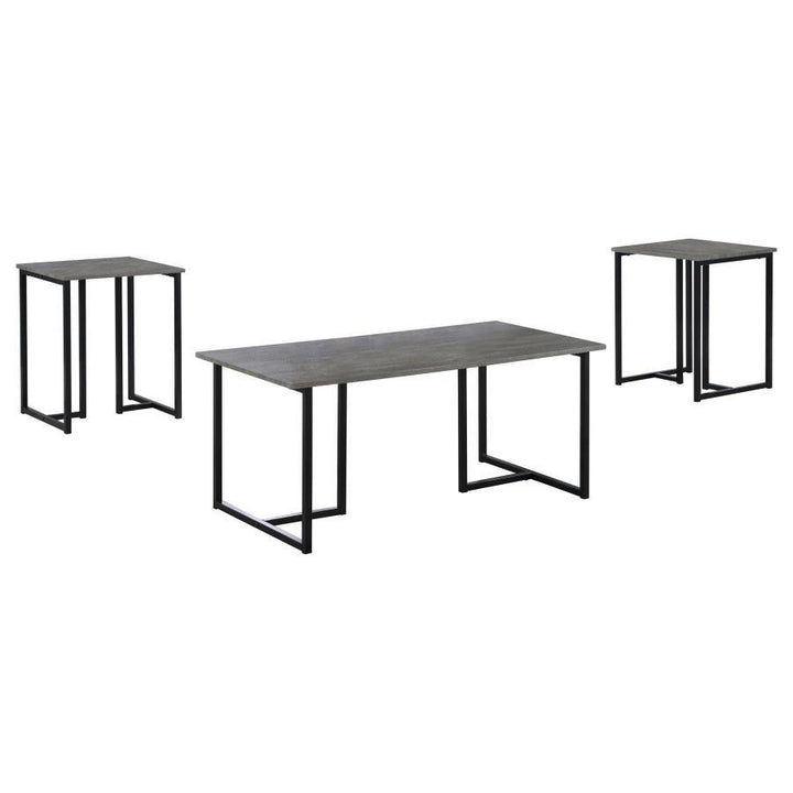 Nyla - 3 Piece Engineered Wood Coffee Table Set Weathered - Gray Table Set modern furniture Contempo Furniture