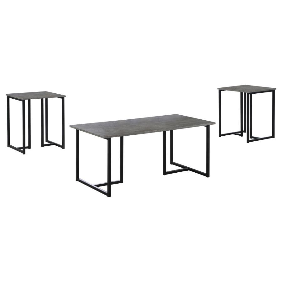 Nyla - 3 Piece Engineered Wood Coffee Table Set Weathered - Gray Table Set modern furniture Contempo Furniture