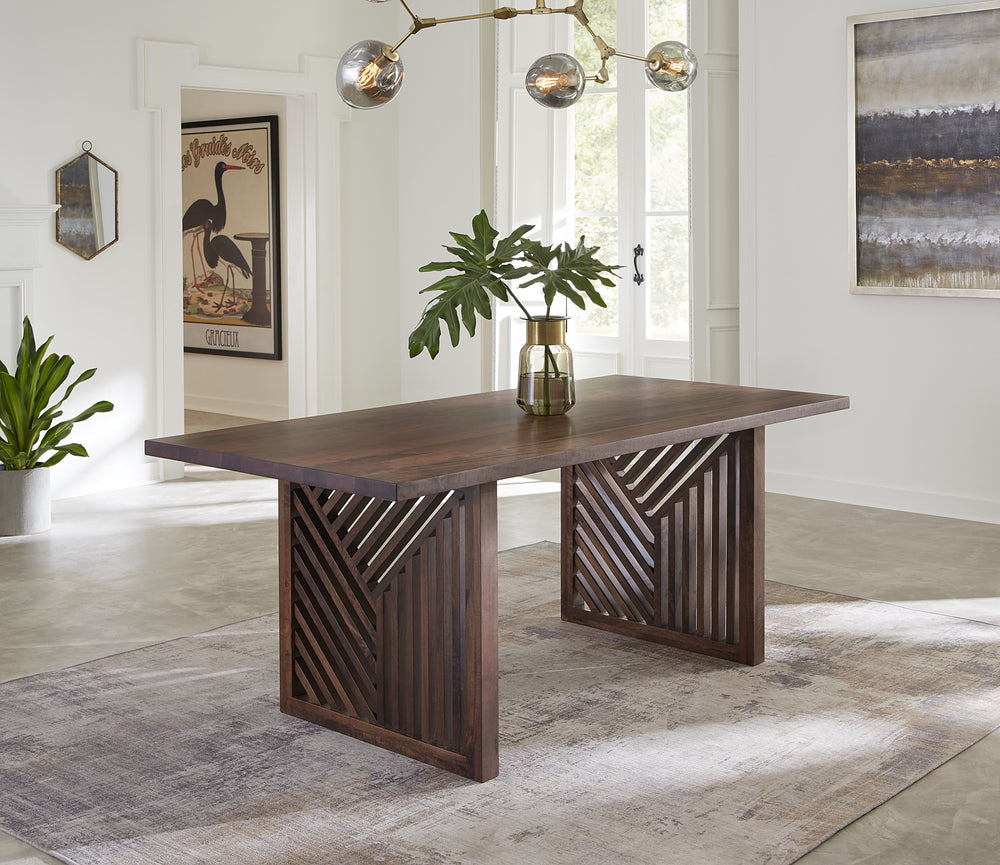 Modus Furniture Pgrr60 Fevano Solid Wood Rectangular Dining Table In Smoked Brown