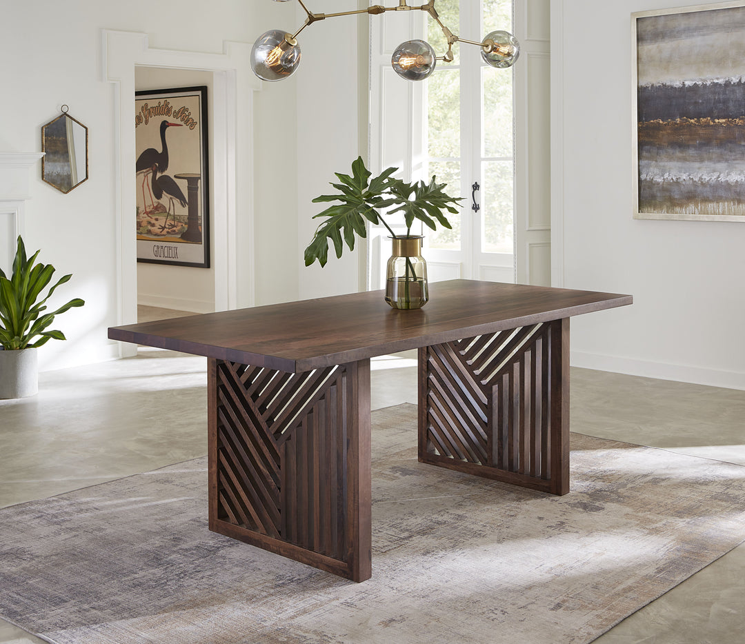 Modus Furniture Pgrr60 Fevano Solid Wood Rectangular Dining Table In Smoked Brown