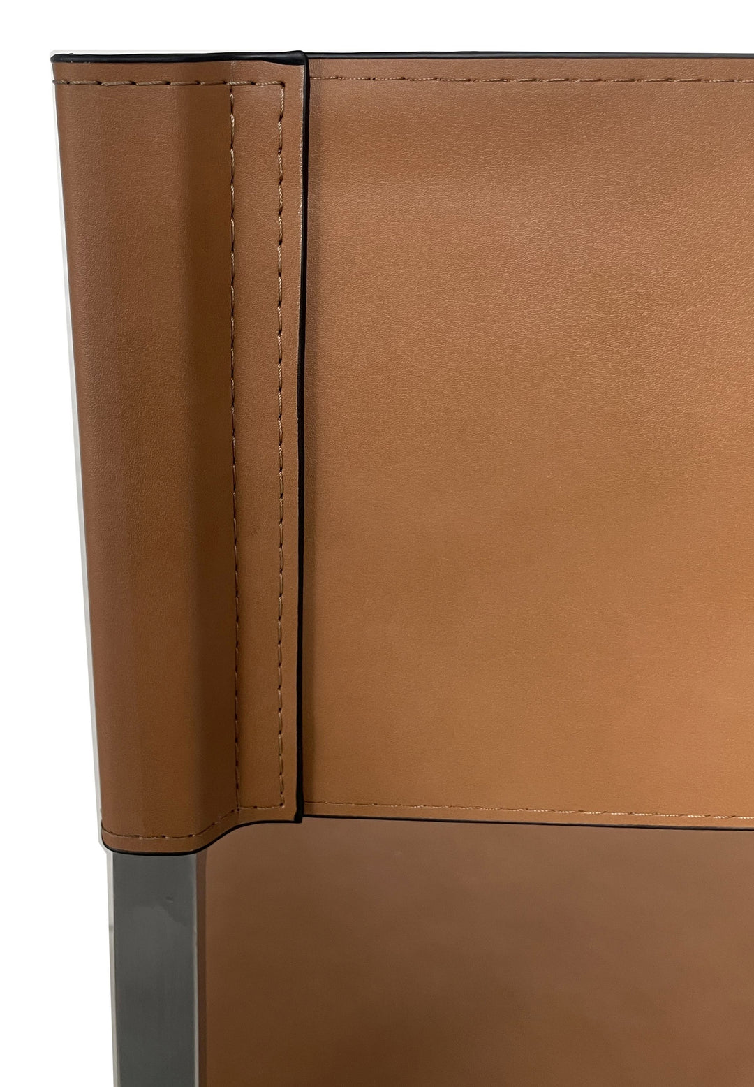 Modus Furniture Jvhh63 One Modern Coastal Directors Dining Arm Chair In Cognac And Brushed Stainless Steel