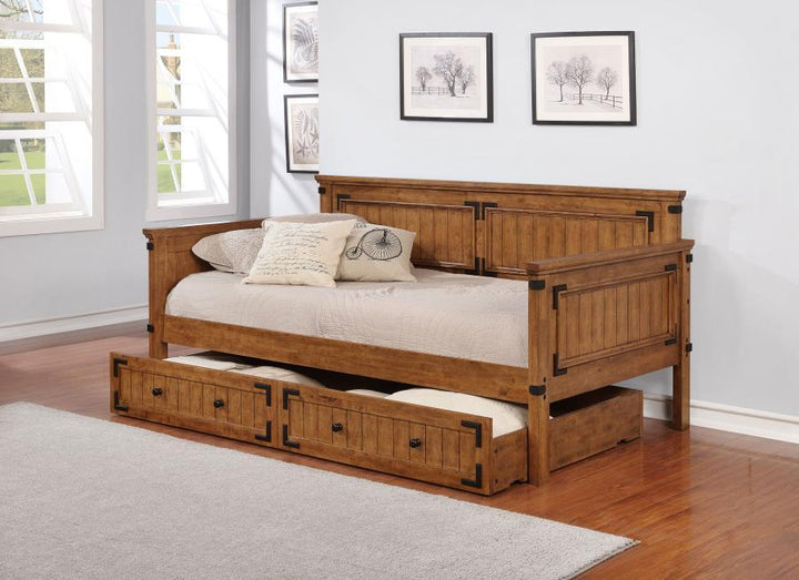 Oakdale - Wood Storage Trundle - Rustic Honey Trundles modern furniture Contempo Furniture