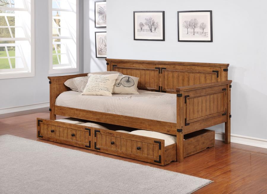 Oakdale - Wood Storage Trundle - Rustic Honey Trundles modern furniture Contempo Furniture