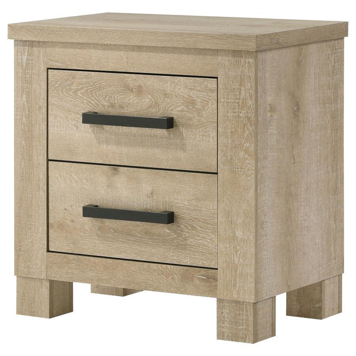 Oakglen - 2 - Drawer Nightstand Bedside Table - Weathered Oak Accent Nightstand modern furniture Contempo Furniture