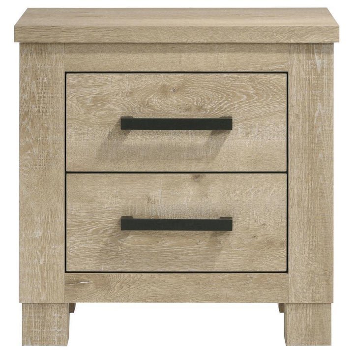 Oakglen - 2 - Drawer Nightstand Bedside Table - Weathered Oak Accent Nightstand modern furniture Contempo Furniture
