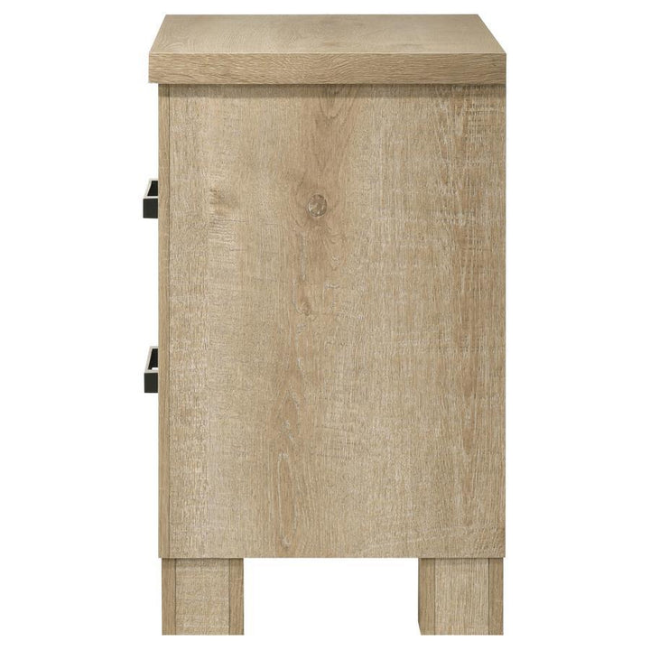 Oakglen - 2 - Drawer Nightstand Bedside Table - Weathered Oak Accent Nightstand modern furniture Contempo Furniture
