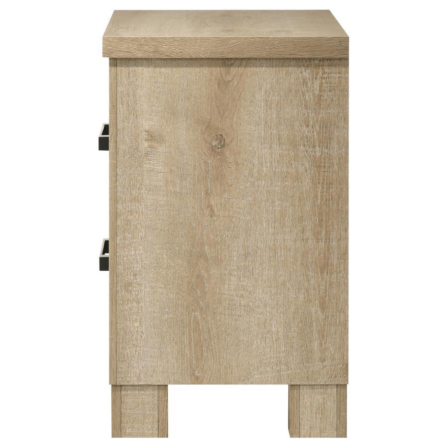 Oakglen - 2 - Drawer Nightstand Bedside Table - Weathered Oak Accent Nightstand modern furniture Contempo Furniture