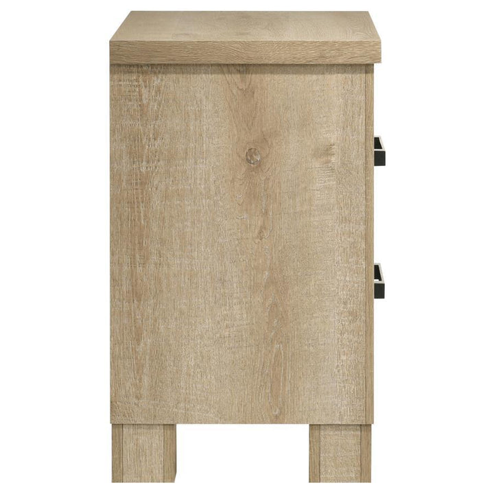 Oakglen - 2 - Drawer Nightstand Bedside Table - Weathered Oak Accent Nightstand modern furniture Contempo Furniture