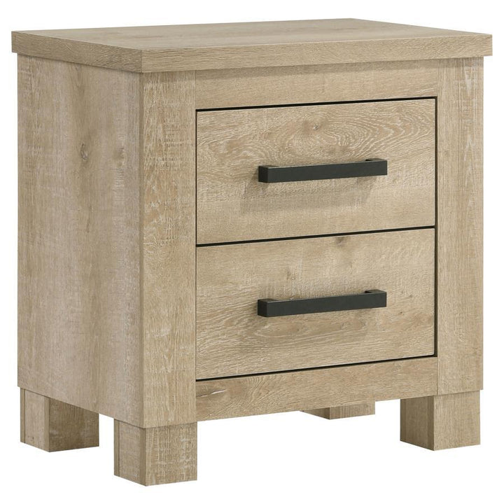 Oakglen - 2 - Drawer Nightstand Bedside Table - Weathered Oak Accent Nightstand modern furniture Contempo Furniture