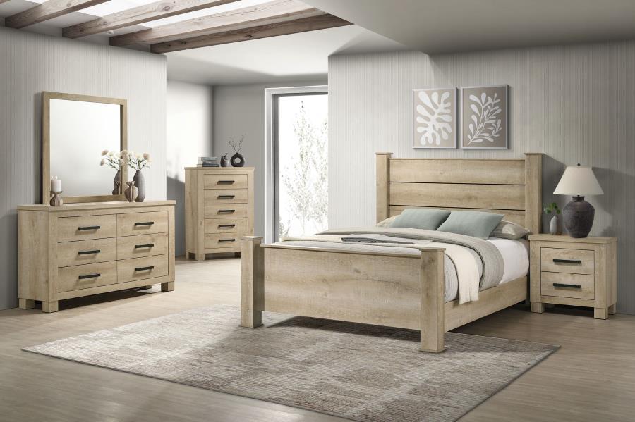 Oakglen - 5 - Drawer Bedroom Chest Of Drawers - Weathered Oak Accent Chest modern furniture Contempo Furniture