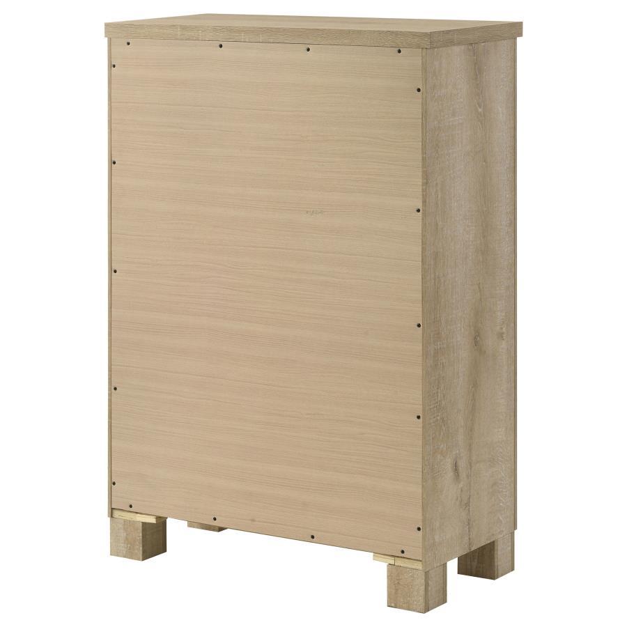 Oakglen - 5 - Drawer Bedroom Chest Of Drawers - Weathered Oak Accent Chest modern furniture Contempo Furniture