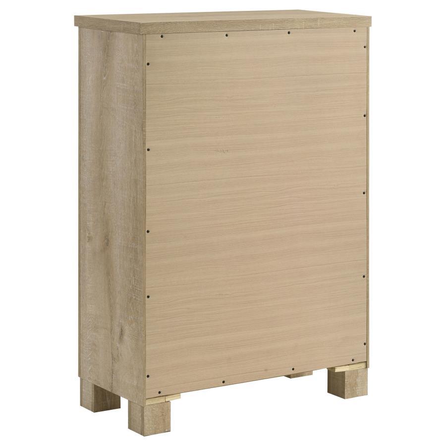 Oakglen - 5 - Drawer Bedroom Chest Of Drawers - Weathered Oak Accent Chest modern furniture Contempo Furniture
