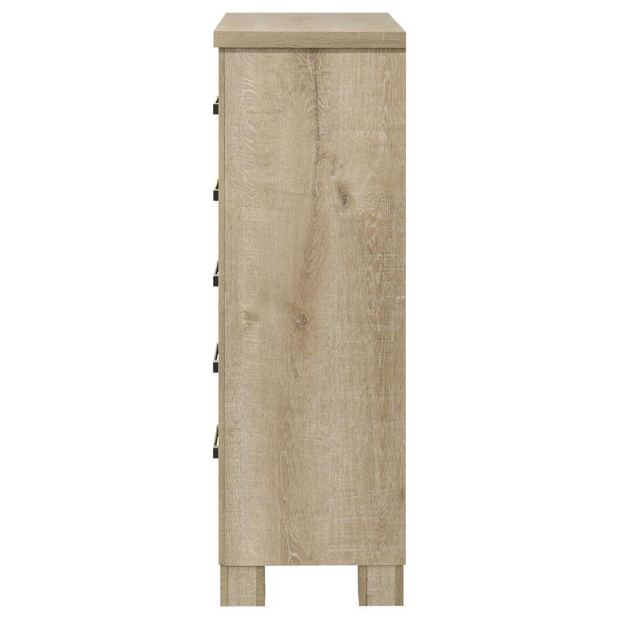 Oakglen - 5 - Drawer Bedroom Chest Of Drawers - Weathered Oak Accent Chest modern furniture Contempo Furniture