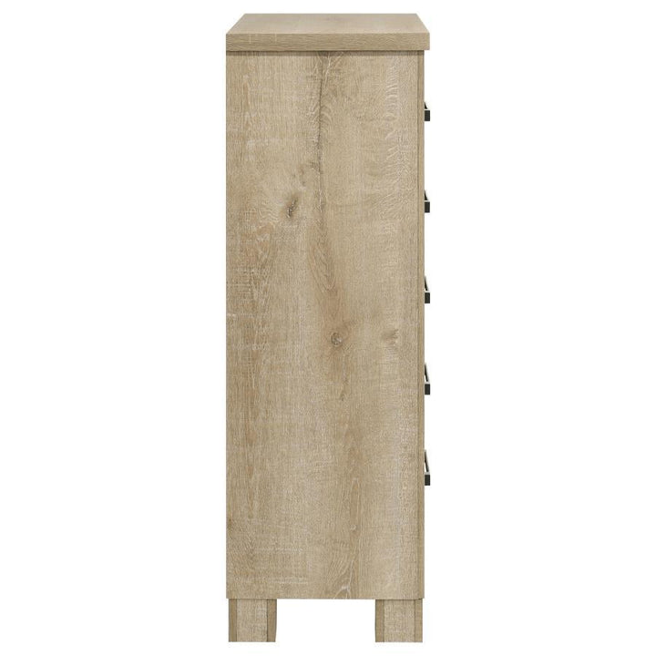 Oakglen - 5 - Drawer Bedroom Chest Of Drawers - Weathered Oak Accent Chest modern furniture Contempo Furniture
