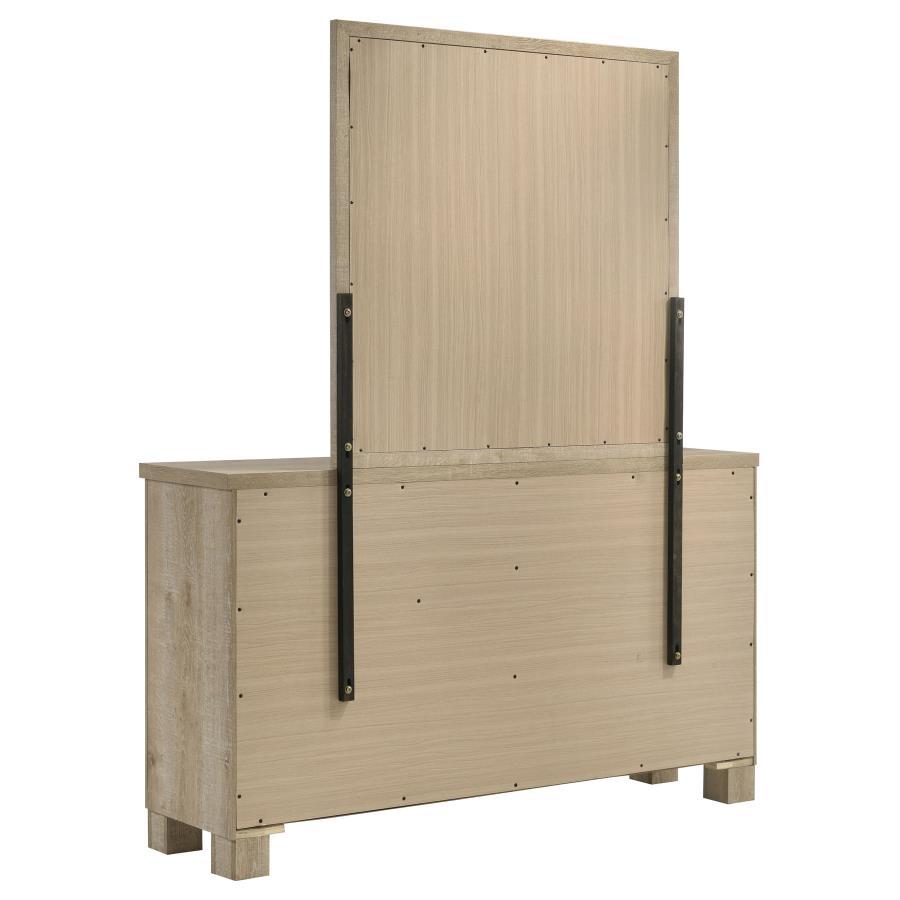Oakglen - 6 - Drawer Bedroom Dresser And Mirror - Weathered Oak Dresser & Mirror modern furniture Contempo Furniture