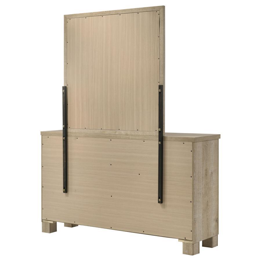 Oakglen - 6 - Drawer Bedroom Dresser And Mirror - Weathered Oak Dresser & Mirror modern furniture Contempo Furniture