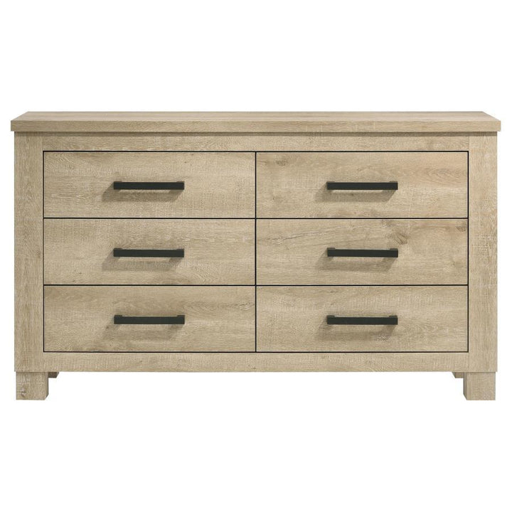 Oakglen - 6 - Drawer Bedroom Dresser - Weathered Oak Dressers modern furniture Contempo Furniture
