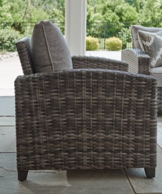 Oasis Court Outdoor Sofa/Chairs/Table Set (Set of 4) - Dark Gray 4 Piece Outdoor Set modern furniture Contempo Furniture