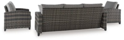 Oasis Court Outdoor Sofa/Chairs/Table Set (Set of 4) - Dark Gray 4 Piece Outdoor Set modern furniture Contempo Furniture