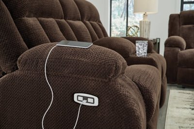 Observation Power Reclining Loveseat with Console - Dark Brown Reclining Loveseat modern furniture Contempo Furniture