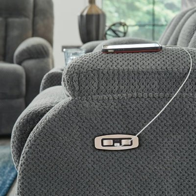 Observation Power Reclining Loveseat with Console - Dark Gray Reclining Loveseat modern furniture Contempo Furniture