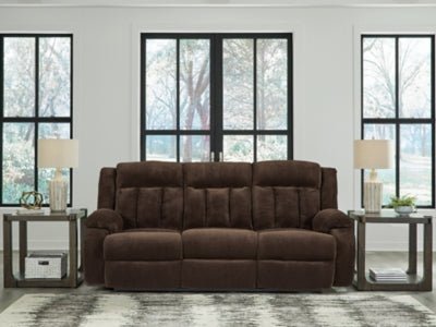 Observation Power Reclining Sofa with Drop Down Table - Dark Brown Reclining Sofa modern furniture Contempo Furniture
