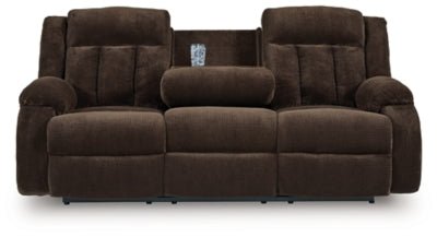 Observation Power Reclining Sofa with Drop Down Table - Dark Brown Reclining Sofa modern furniture Contempo Furniture