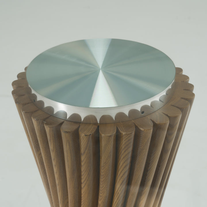 Ocasio - Modern Glass + Walnut Round Dining Table