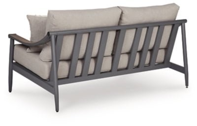 Ocean Beach Outdoor Loveseat with Cushion - Gray Loveseat modern furniture Contempo Furniture