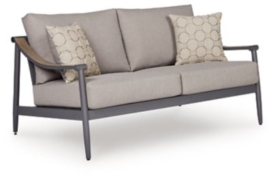 Ocean Beach Outdoor Loveseat with Cushion - Gray Loveseat modern furniture Contempo Furniture