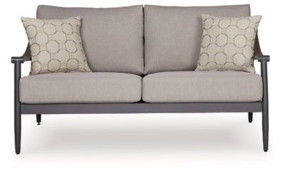 Ocean Beach Outdoor Loveseat with Cushion - Gray Loveseat modern furniture Contempo Furniture